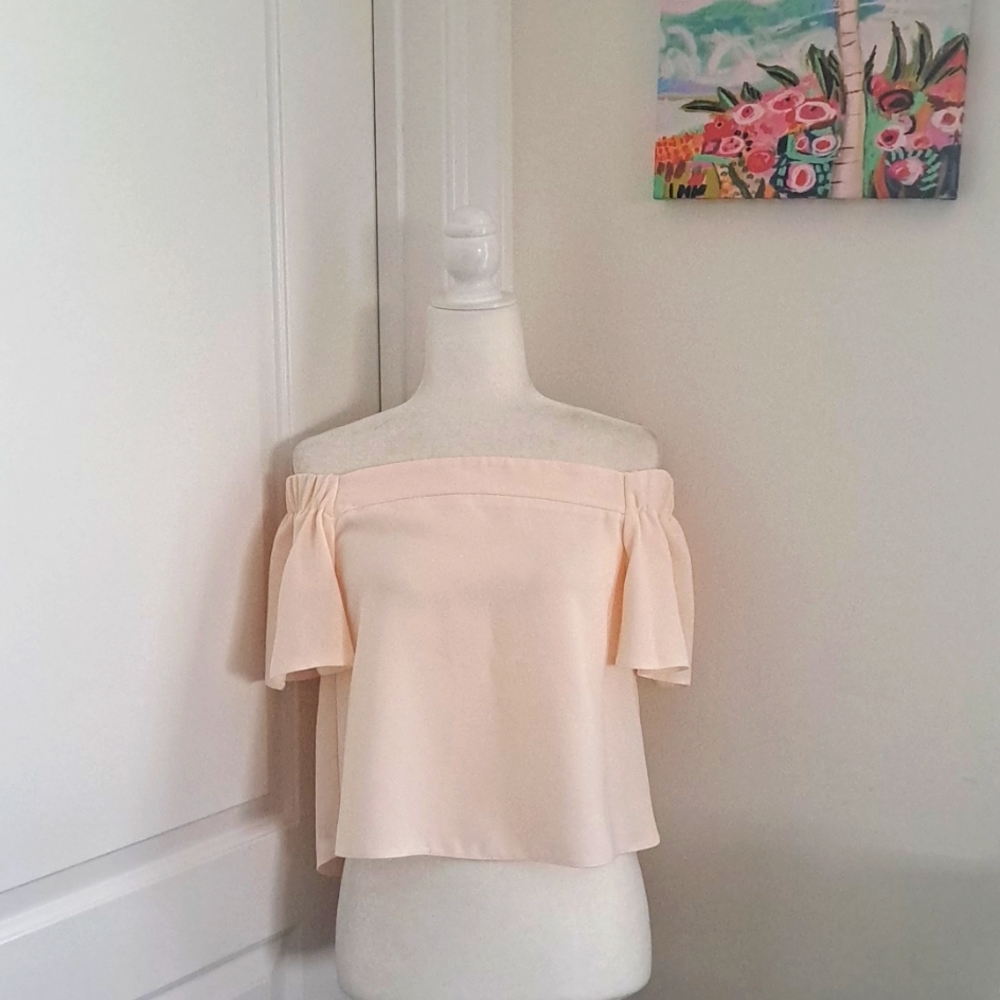 Topshop Ceeam Off the Shoulder Cropped Top size 4